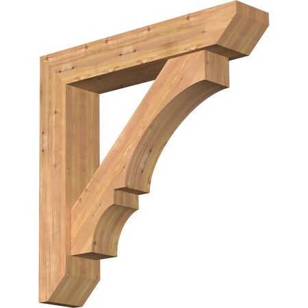 Ekena Millwork Balboa Slat Smooth Bracket w/ Offset Brace, Western Red Cedar, 7 1/2"W x 38"D x 38"H BKT0806X38X38BOA06SWR